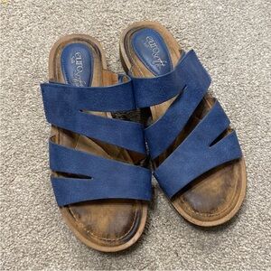 Euro Soft By Sofft Nadine Blue Cushioned Sandals Size 7